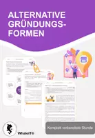 Vorschau - Arbeitsblätter - Alternative Gründungsformen - Komplett vorbereitete Stunde - Deckblatt