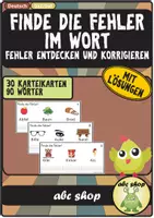 Vorschau - Arbeitsblätter - Finde die Fehler im Wort! Wörter auf der Lautebene korrigieren (30 Karten) - Deckblatt