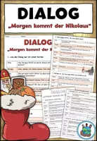 Vorschau - Arbeitsblätter - Dialog "Morgen kommt der Nikolaus" DaZ / DaF / Deutsch #rabattstattrute - Deckblatt