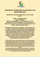Vorschau - Arbeitsblätter - Problematik von Epochen und Epochengrenzen - Deckblatt