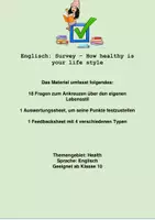 Vorschau - Arbeitsblätter - Quiz Survey - How healthy is your lifestyle - Deckblatt