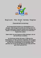 Vorschau - Arbeitsblätter - The Great Gatsby Chapter 1 - Arbeitsblatt zur Charakterisierung von Daisy, Tom and Jordan - Deckblatt