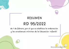 Vista previa - Tarjetas / Manipulativos - Resumen Real Decreto 95-2022 Oposiciones Infantil - página 2