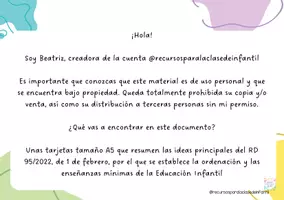 Vista previa - Tarjetas / Manipulativos - Resumen Real Decreto 95-2022 Oposiciones Infantil - página 3