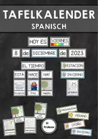 Vorschau - Präsentationen/Tafelbilder - Tafelkalender + Wetteranzeige (Spanisch) - Deckblatt