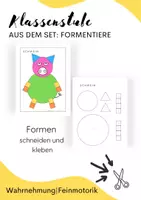 Vorschau - Arbeitsblätter - Schwein aus geometrischen Formen (Schneide - und Legeübung) - Deckblatt