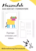 Vorschau - Arbeitsblätter - Kuh aus geometrischen Formen (Schneide - und Legeübung) - Deckblatt
