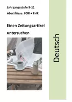 Vorschau - Stundenentwürfe - Unterrichtsstunde: Einen Zeitungsartikel untersuchen - Deckblatt