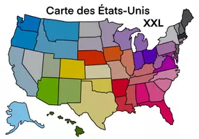 Aperçu - Apprentissages en autonomie - Carte des Etats-Unis géante à imprimer - Page de couverture
