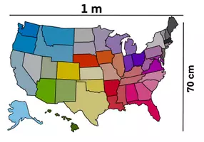 Aperçu - Apprentissages en autonomie - Carte des Etats-Unis géante à imprimer - Page 1