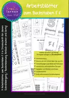 Vorschau - Arbeitsblätter - Arbeitsblätter zum Buchstaben F in Druckschrift - Deckblatt