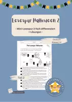 Vorschau - Arbeitsblätter - Lesespur Halloween 2 Deutsch differenziert + Lösung - Deckblatt