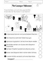 Vorschau - Arbeitsblätter - Lesespur Halloween 2 Deutsch differenziert + Lösung - Seite 1