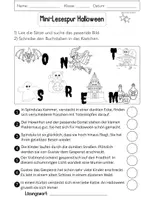 Vorschau - Arbeitsblätter - Lesespur Halloween 2 Deutsch differenziert + Lösung - Seite 2