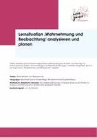 Vorschau - Arbeitsblätter - Lernsituation analysieren Wahrnehmung und Beobachtung - Deckblatt