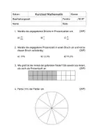 Vorschau - Test - Kurztest: Brüche und Prozentzahlen umwandeln, Anteile angeben - Deckblatt