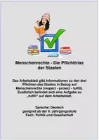 Vorschau - Arbeitsblätter - Menschenrechte - AB_Die Pflichttrias von Staaten_Lösungen - Deckblatt