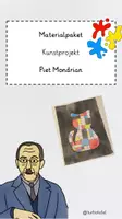 Vorschau - Arbeitsblätter - Materialpaket: Differenziertes Kunstprojekt: Piet Mondrian mit Anleitung - Deckblatt
