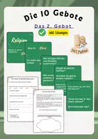 Vorschau - Arbeitsblätter - Die 10 Gebote: Das 2. Gebot. "Der Name Gottes" - Deckblatt