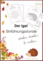 Vorschau - Mal- und Bastelvorlagen - Der Igel - Einführungsstunde - Deckblatt