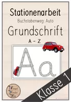 Vorschau - Arbeitsblätter - Buchstabenweg Station Auto - Deckblatt