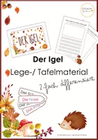 Vorschau - Stationenlernen - Der Igel - Körper und Aussehen - Lege- und Tafelmaterial - Deckblatt