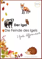 Vorschau - Stationenlernen - Der Igel - Die Feinde des Igels - Deckblatt
