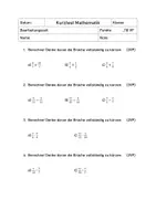 Vorschau - Test - Kurztest: Wiederholung Bruchrechnung - Jahrgangsstufe - Deckblatt