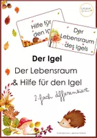 Vorschau - Stationenlernen - Der Igel - der Lebensraum des Igels und Hilfe für den Igel - Deckblatt