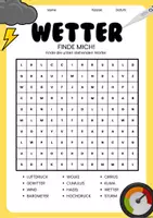 Vorschau - Arbeitsblätter - Wetter und Klima Arbeitsblatt - Suchsel - Suchworträtzel - Erdkunde für die Sek 1 - Seite 1