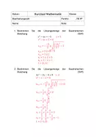 Vorschau - Test - Kurztest: Wdh Quadratische Gleichungen - Jahrgangsstufe - Seite 2
