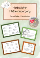 Vorschau - Arbeitsblätter - Herbstlicher Mathespaziergang - Sachaufgaben Multiplikation - Deckblatt