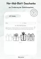 Vorschau - Arbeitsblätter - Hör Mal Blatt Geschenke - Zuhörkompetenz - Deckblatt