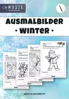 Vorschau - Mal- und Bastelvorlagen - 🎨 Ausmalbilder Winter ⛄️ 4 Vorlagen zum Ausmalen und verschenken - Deckblatt