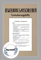 Vorschau - Arbeitsblätter - Bewerbungsanschreiben - Formulierungshilfe - Deckblatt