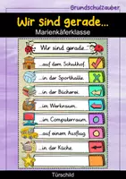 Vorschau - Poster - Wir sind gerade...Türschild - Marienkäfer für die Marienkäferklasse - Deckblatt