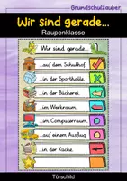 Vorschau - Poster - Wir sind gerade...Türschild - Raupe für die Raupenklasse - Deckblatt