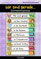 Vorschau - Poster - Wir sind gerade...Türschild - Schmetterling für die Schmetterlingklasse - Deckblatt