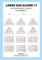Vorschau - Arbeitsblätter - Lerne das kleine 1·1 Übungsblatt + Lösungsblatt - Seite 1