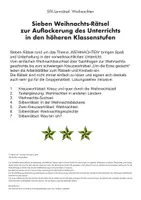 Vorschau - Arbeitsblätter - Sieben Weihnachtsrätsel für die Sekundarstufe - Seite 1