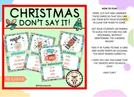 Vista previa - Juegos / Gamificación - CHRISTMAS DON'T SAY IT GAME PRINTABLE CARDS - THE HUM BAM B - página 1