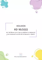Vista previa - Tarjetas / Manipulativos - Resumen Real Decreto 95-2022 Oposiciones Infantil - Portada