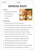 Vorschau - Arbeitsblätter - Zimtsterne Rezept / Vorgangsbeschreibung / Lerntheke - Seite 1