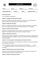 Vorschau - Arbeitsblätter - Physik-Klassenarbeit Thema Elektrizität und Magnetismus - Deckblatt