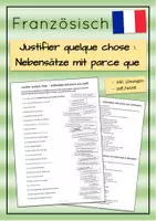 Vorschau - Arbeitsblätter - Nebensätze mit parce que im Französischen - Deckblatt