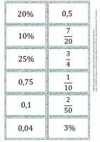 Aperçu - Jeux - Les dominos des fractions, nombres décimaux et pourcentages - Page 1