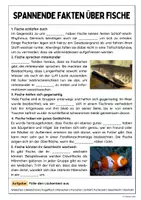 Vorschau - Arbeitsblätter - Fünf spannende Fakten über Fische - Seite 1