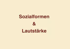 Vorschau - Poster - Karten Wandtafel: Sozialformen und Lautstärke - Deckblatt