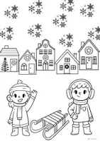 Vorschau - Arbeitsblätter - Ausmalbilder Winter Kunst Vertretung - Seite 1