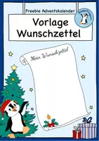 Vorschau - Mal- und Bastelvorlagen - Wunschzettel Vorlage - Deckblatt